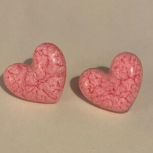 Pink Heart-Shaped Valentines Earrings